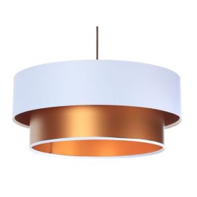 Lampa Bps Koncept wisząca DOUBLE WHITE 40 biała/miedziana 1 szt