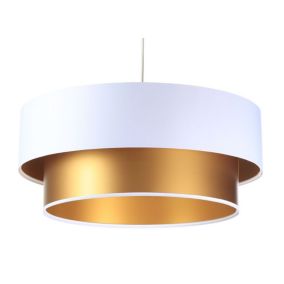 Lampa Bps Koncept wisząca DOUBLE WHITE 40 biała/złota 1 szt