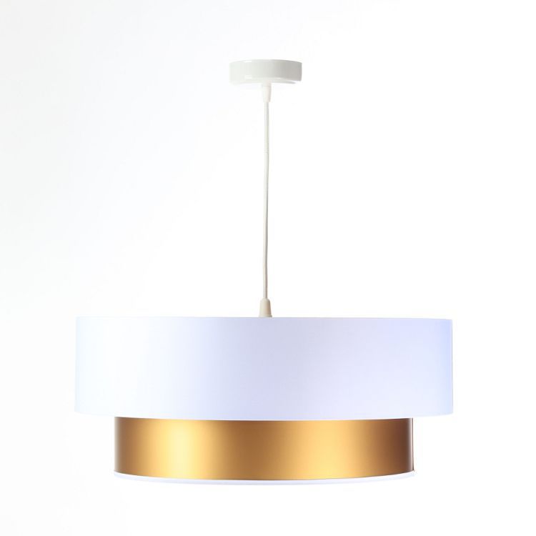 Lampa Bps Koncept wisząca DOUBLE WHITE 40 biała/złota 1 szt
