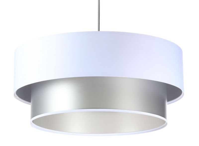 Lampa Bps Koncept wisząca DOUBLE WHITE 60 biała/srebrna 1 szt
