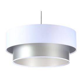 Lampa Bps Koncept wisząca DOUBLE WHITE 60 biała/srebrna 1 szt