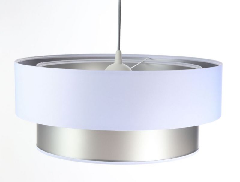 Lampa Bps Koncept wisząca DOUBLE WHITE 60 biała/srebrna 1 szt