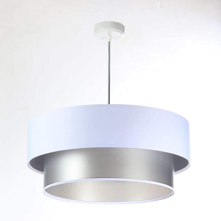 Lampa Bps Koncept wisząca DOUBLE WHITE 60 biała/srebrna 1 szt