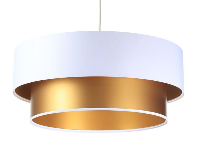 Lampa Bps Koncept wisząca DOUBLE WHITE 60 biała/złota 1 szt
