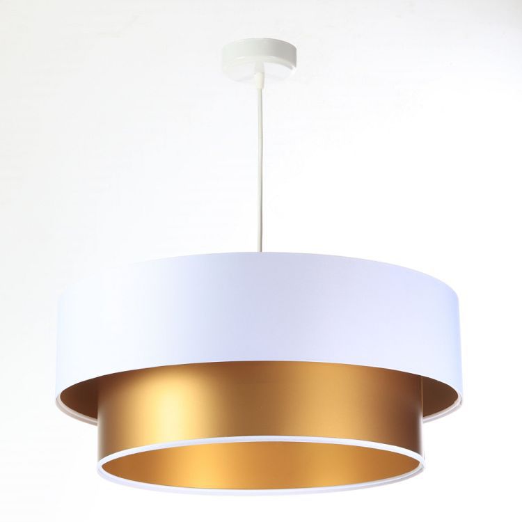 Lampa Bps Koncept wisząca DOUBLE WHITE 60 biała/złota 1 szt
