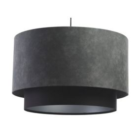 Lampa Bps Koncept wisząca DOUBLE ZAMSZ 40 szara/czarna blatem 1 szt