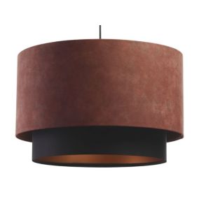 Lampa Bps Koncept wisząca DOUBLE ZAMSZ 50 bordowa/czarna 1 szt