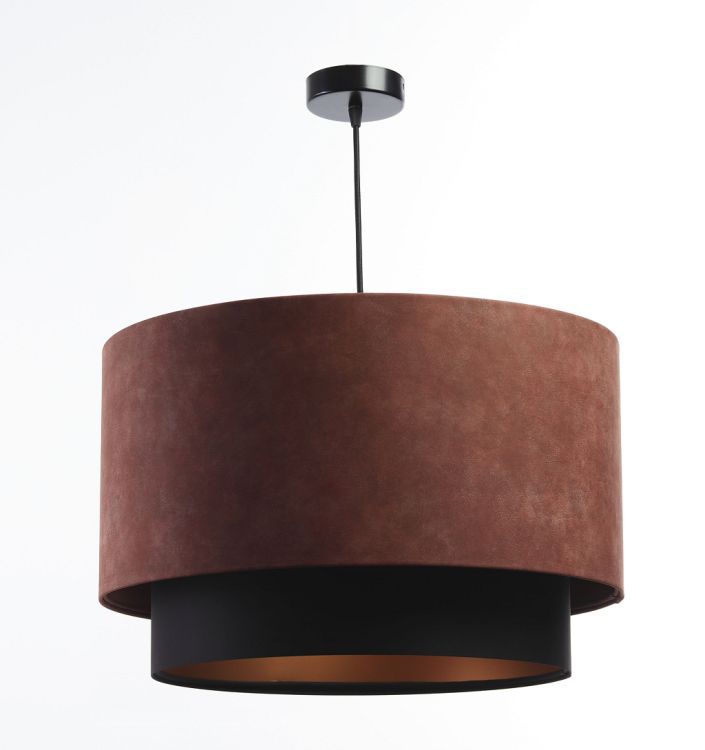 Lampa Bps Koncept wisząca DOUBLE ZAMSZ 60 bordowa/czarna 1 szt