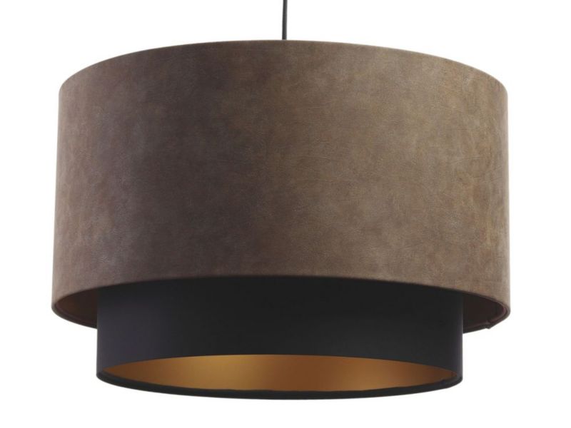 Lampa Bps Koncept wisząca DOUBLE ZAMSZ 60 brązowa/czarna 1 szt