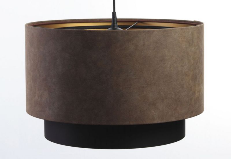 Lampa Bps Koncept wisząca DOUBLE ZAMSZ 60 brązowa/czarna 1 szt