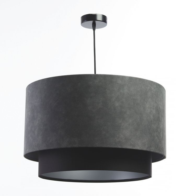 Lampa Bps Koncept wisząca DOUBLE ZAMSZ 60 szara/czarna blatem 1 szt