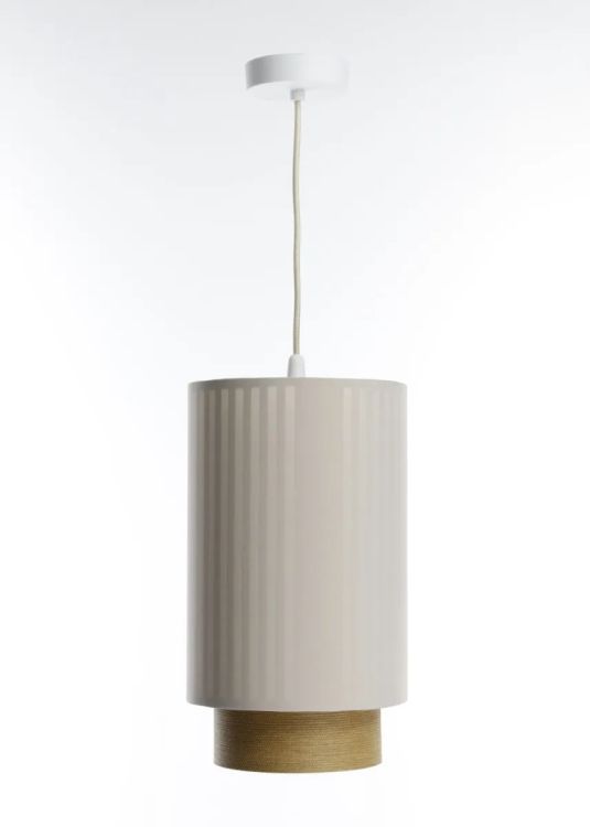Lampa Bps Koncept wisząca DUO LAMI LINE 20 kremowa/brązowa 1 szt