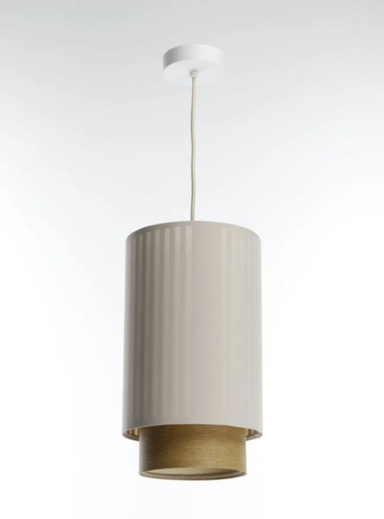 Lampa Bps Koncept wisząca DUO LAMI LINE 20 kremowa/brązowa 1 szt
