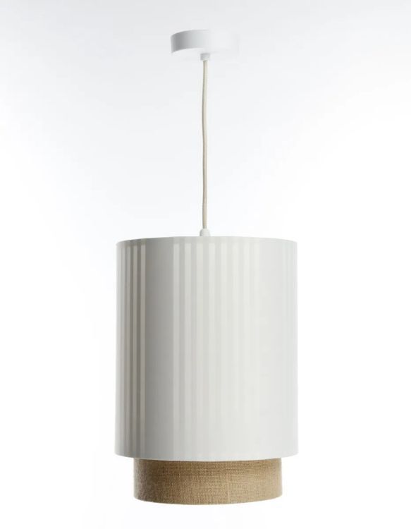 Lampa Bps Koncept wisząca DUO LAMI LINE 25 biała/jutowa 1 szt