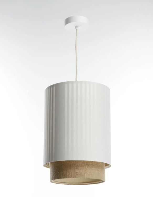 Lampa Bps Koncept wisząca DUO LAMI LINE 25 biała/jutowa 1 szt