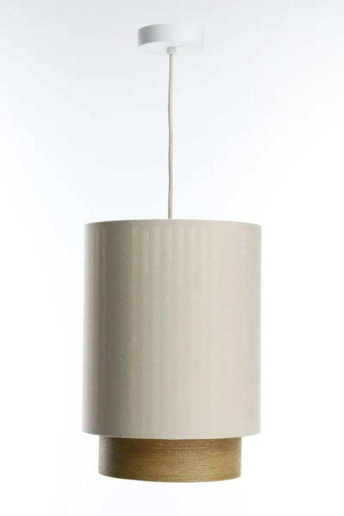 Lampa Bps Koncept wisząca DUO LAMI LINE 25 kremowa/brązowa 1 szt