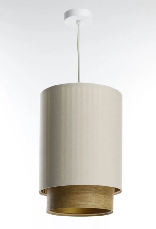 Lampa Bps Koncept wisząca DUO LAMI LINE 25 kremowa/brązowa 1 szt