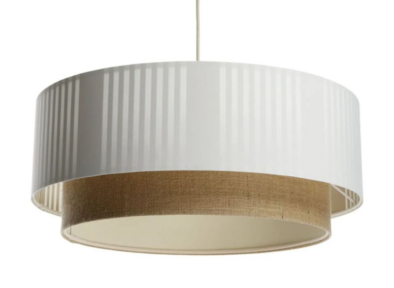 Lampa Bps Koncept wisząca DUO LAMI LINE 40x16 biała/jutowa 1 szt