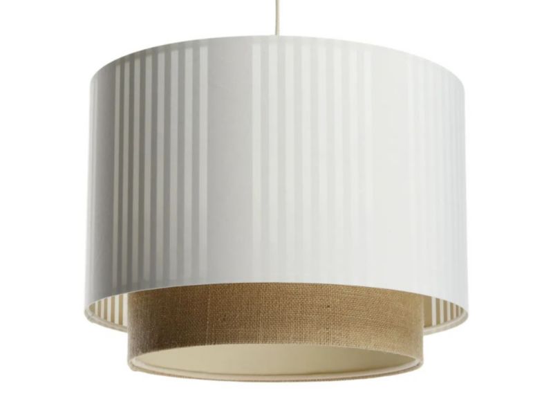 Lampa Bps Koncept wisząca DUO LAMI LINE 60 biała/jutowa 1 szt