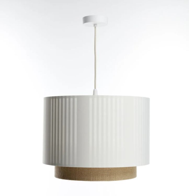 Lampa Bps Koncept wisząca DUO LAMI LINE 60 biała/jutowa 1 szt