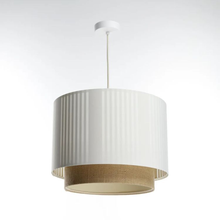 Lampa Bps Koncept wisząca DUO LAMI LINE 60 biała/jutowa 1 szt