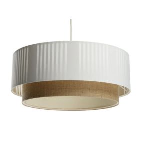 Lampa Bps Koncept wisząca DUO LAMI LINE 70x28 biała/jutowa 1 szt