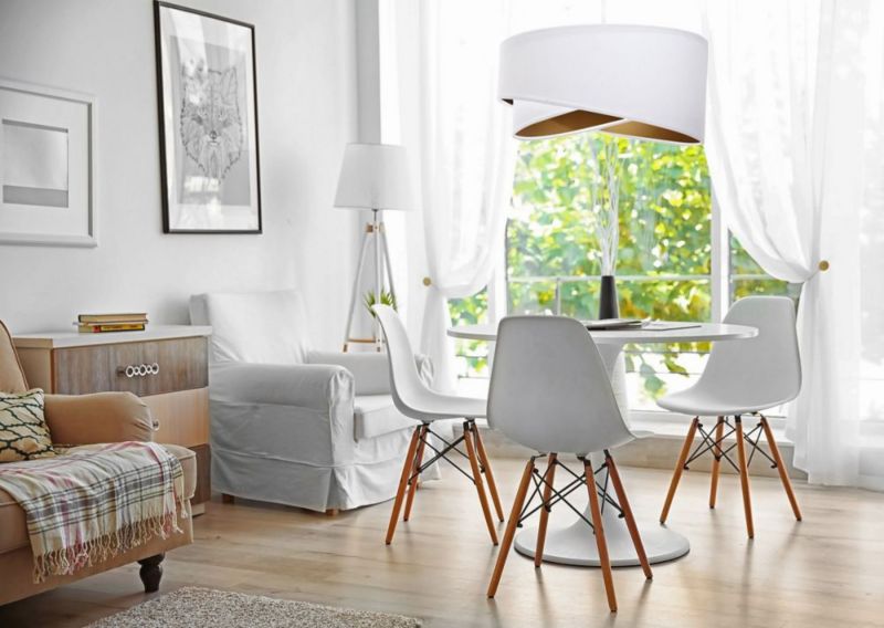 Lampa Bps Koncept wisząca GEMSTONE biała/złota 1 szt