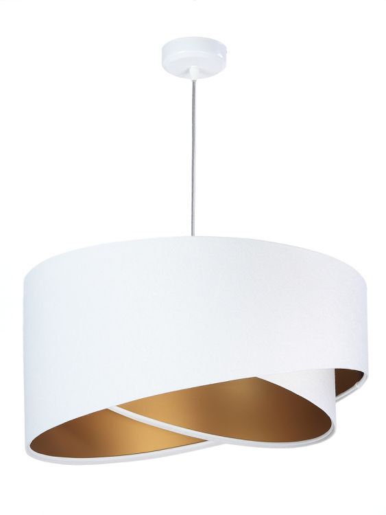 Lampa Bps Koncept wisząca GEMSTONE biała/złota 1 szt