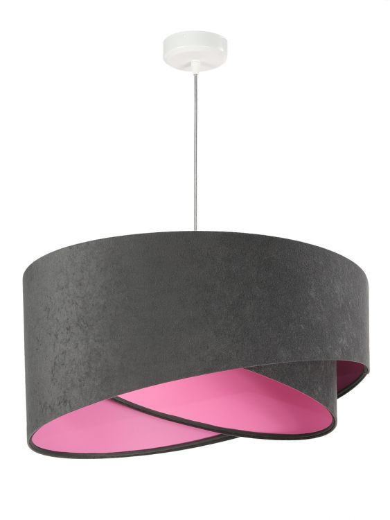 Lampa Bps Koncept wisząca GEMSTONE GRAY grafitowa/różówa 1 szt