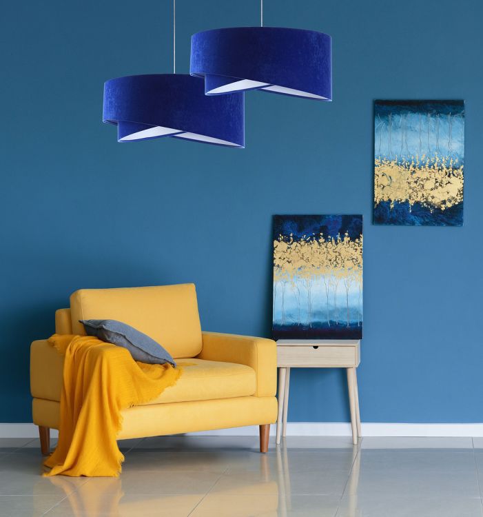 Lampa Bps Koncept wisząca GEMSTONE niebieska/biała 1 szt