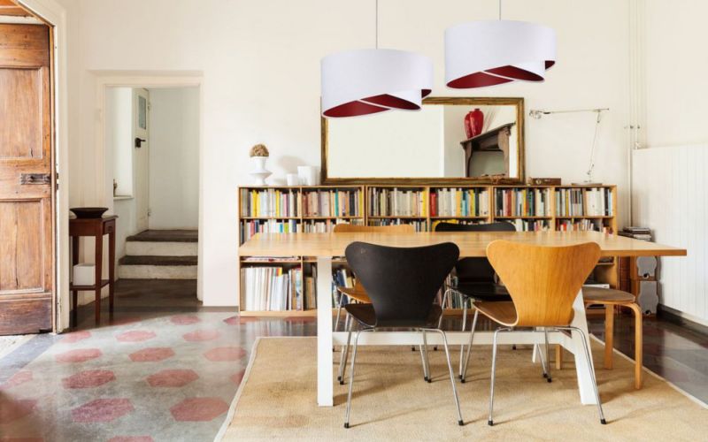 Lampa Bps Koncept wisząca GEMSTONE WHITE biała/burgundowa 1 szt