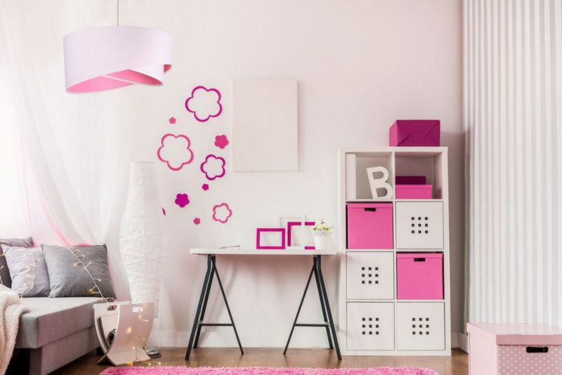Lampa Bps Koncept wisząca GEMSTONE WHITE biała/różowa 1 szt