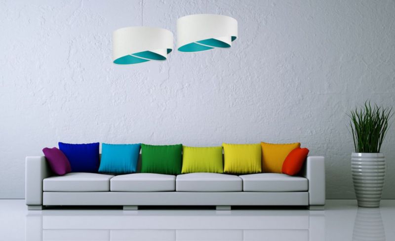 Lampa Bps Koncept wisząca GEMSTONE WHITE biała/turkusowa 1 szt