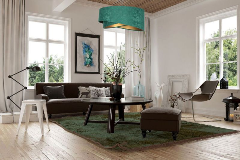 Lampa Bps Koncept wisząca GEMSTONE zielona/złota 1 szt