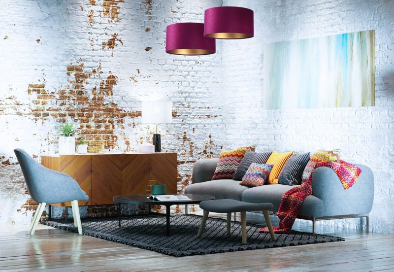 Lampa Bps Koncept wisząca HOME 30 fioletowa/złota 1 szt