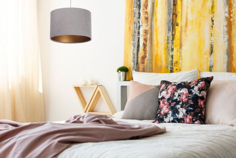 Lampa Bps Koncept wisząca HOME 30 szara/złota 1 szt