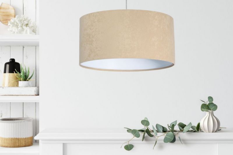 Lampa Bps Koncept wisząca HOME 40 beżowa/biała 1 szt