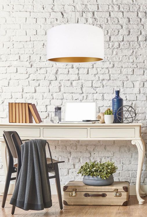 Lampa Bps Koncept wisząca HOME 40 biała/złota 1 szt
