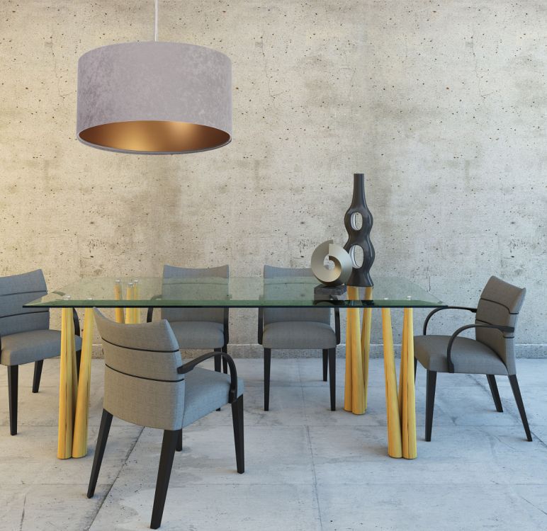 Lampa Bps Koncept wisząca HOME 40 szara/złota 1 szt
