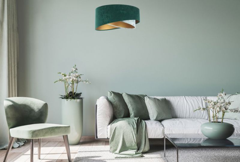 Lampa Bps Koncept wisząca MALACHITE zielona/złota 1 szt