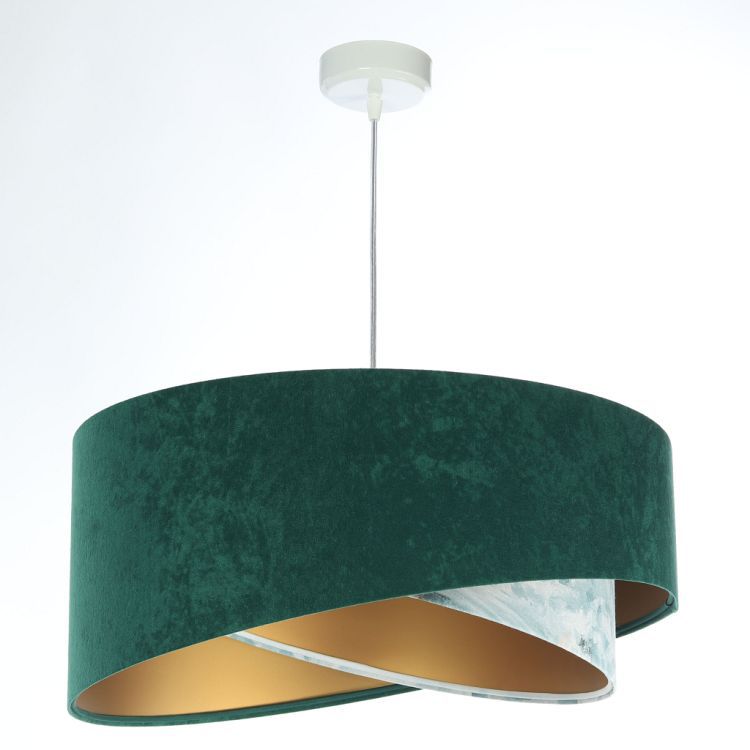 Lampa Bps Koncept wisząca MALACHITE zielona/złota 1 szt