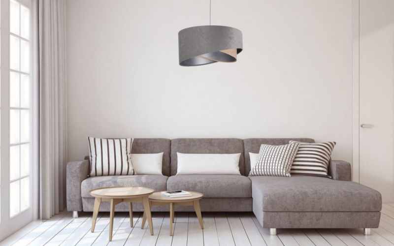 Lampa Bps Koncept wisząca SILVERY szara/beżowa/srebrna 1 szt