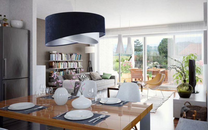 Lampa Bps Koncept wisząca THUNDERCLOUD WHITE granatowa/srebrna 1 szt