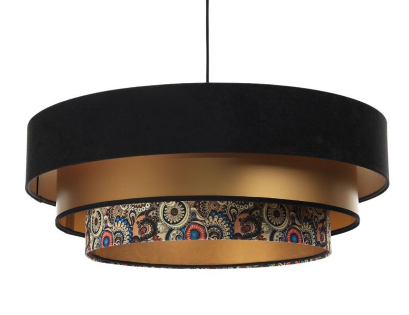 Lampa Bps Koncept wisząca TRIO MIX czarna/złota/wielokolorowa 1 szt