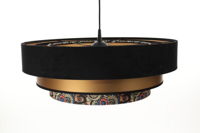 Lampa Bps Koncept wisząca TRIO MIX czarna/złota/wielokolorowa 1 szt