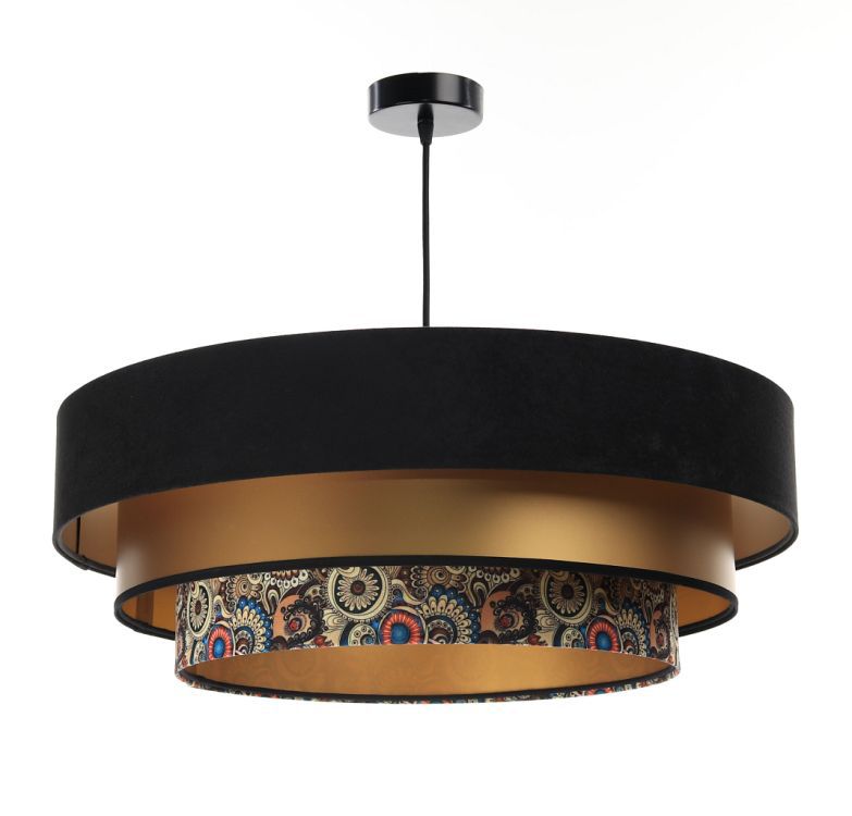Lampa Bps Koncept wisząca TRIO MIX czarna/złota/wielokolorowa 1 szt