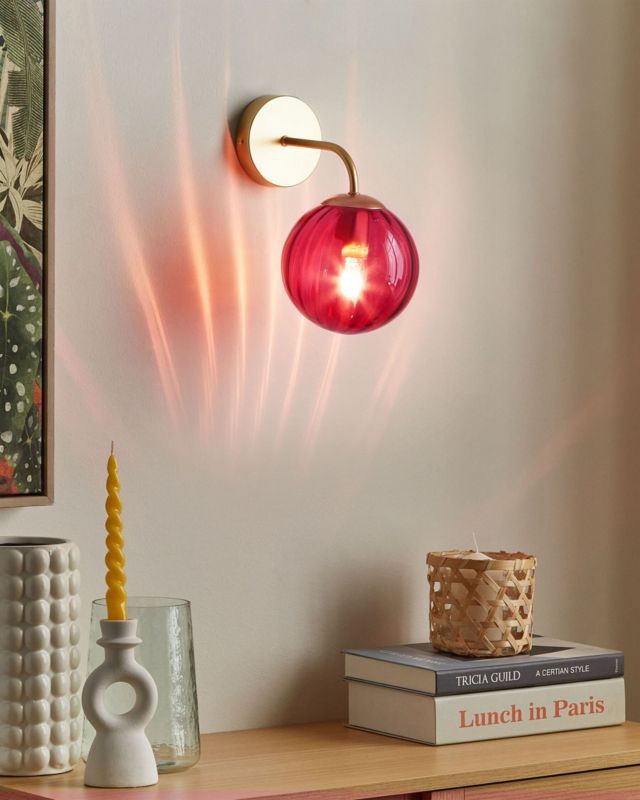Lampa ścienna Boomi Metal Burgundowy 1 szt.