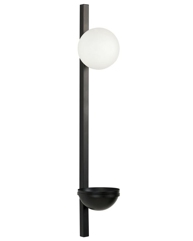 Lampa ścienna Isabella Z kwietnikiem Metal Czarny 1 szt.