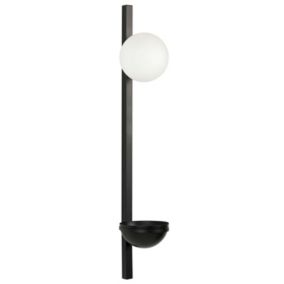 Lampa ścienna Isabella Z kwietnikiem Metal Czarny 1 szt.