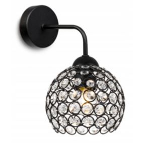 Lampa ścienna kinkiet Light Home LH Crystal 1x E27 60W czarny 1szt.